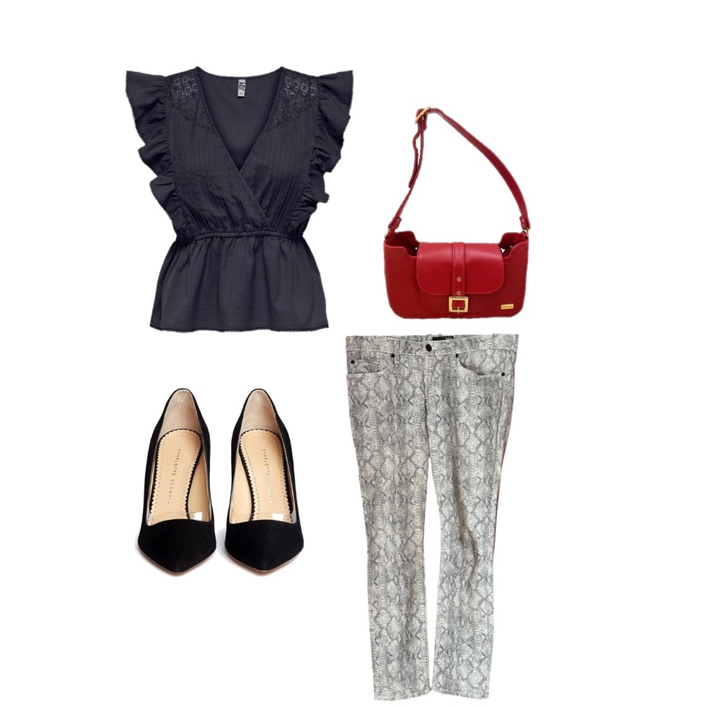 Snakeskin Print Pants